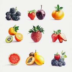 Vibrant fruit arrangement studio food photography bright colorful fresh produce display