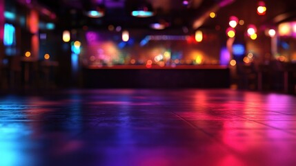 Nightclub Dance Floor with Colorful Lights