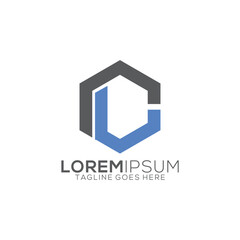 Flat style CL letter design