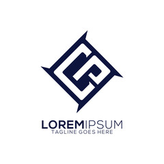 Flat style abstract CP letter logo