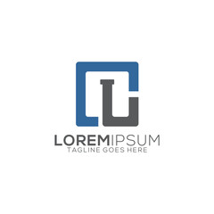 Abstract OL letter logo flat style