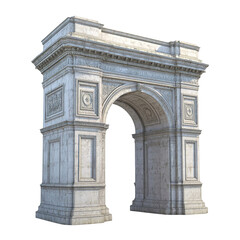 3D front view illustration of the Marble Arch British monument isolated on a white transparent background
