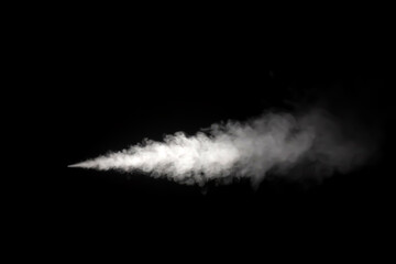 Close-up photo set of abstract white smoke or vapor floating on black background. Fog and cloud effect for air pollution design. Smog elements	
