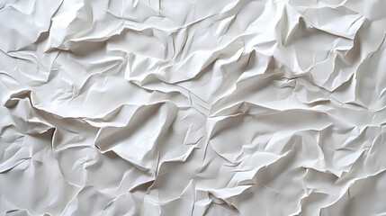 Obraz premium white crumpled and creased glued wrinkled paper poster texture background 