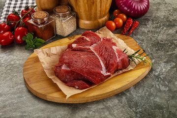 Raw beef meat piece for cooking