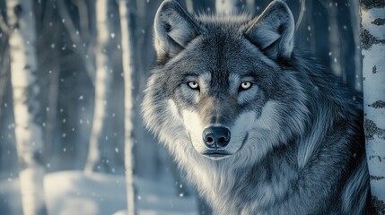 Obraz premium Wolf in a Winter Forest