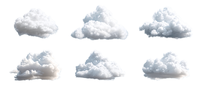 Clouds Realistic Collection 2 On Transparent Background