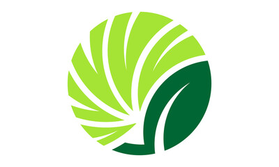 circle nature leaf logo