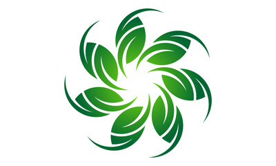 green leaf icon logo