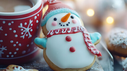 Winter Wonderland: Festive Snowman Cookie Illustration