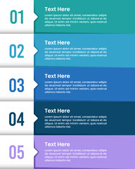 5 Vertical infographic options design template. Business presentation, Banner, Brochure, Poster and Plan. Vector illustration.
