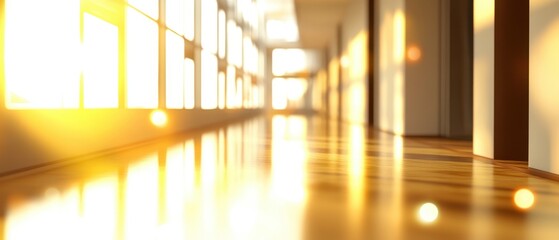 Sunlit Hallway: A Corridor of Warmth and Illumination