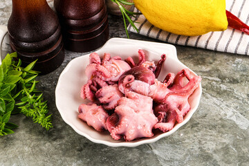 Marinated baby octopus snack appetizer