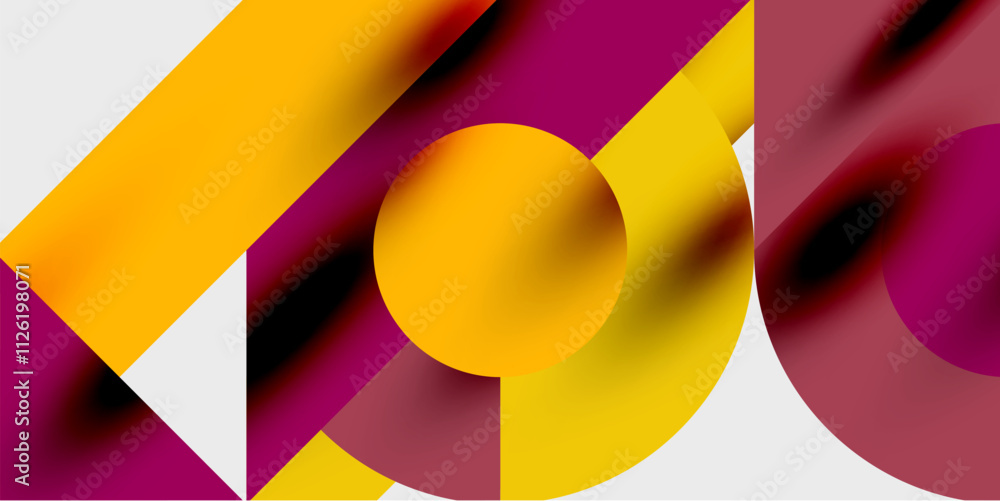 Poster Vibrant abstract background circles with smooth gradients, creating a dynamic and modern design. Ideal for creative, tech, or contemporary-themed projects