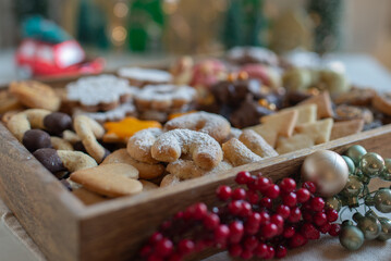 Christmas cookies with festive decoration
