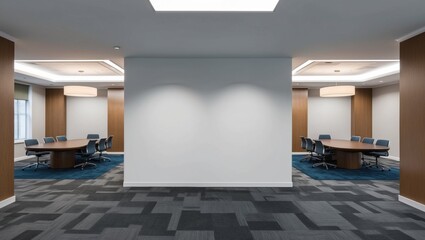 Modern, empty living room interior with large windows, hardwood floors, and minimalist furniture-Generated AI
