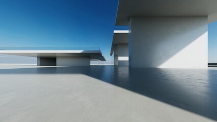 Minimalist Architectural with Geometric Shapes and Natural Light