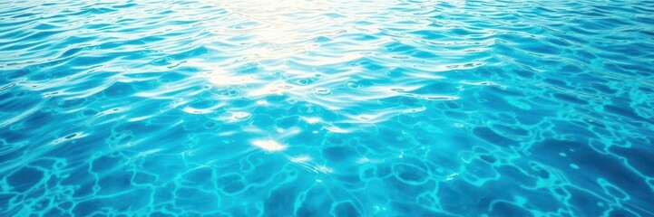 Vibrant blue water ripples illuminated by sunlight, water