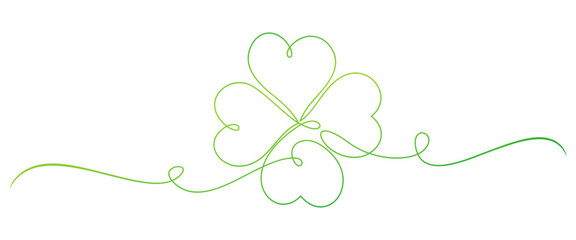 Four leaf clover line art style