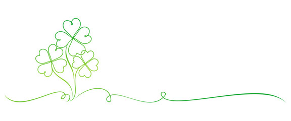 Four leaf clover line art style