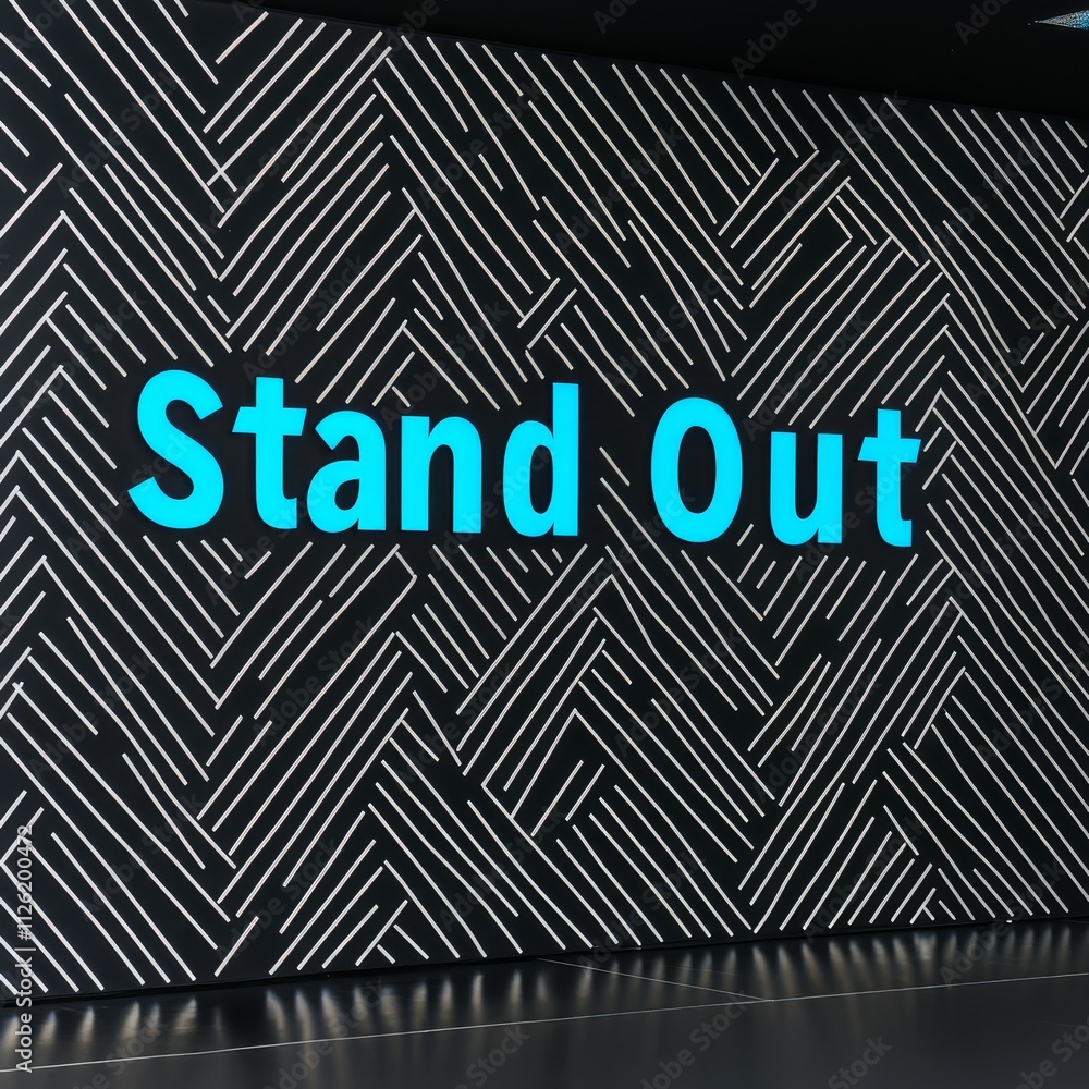 Poster stand out from the crowd: motivational message on a striking geometric backdrop. the words 