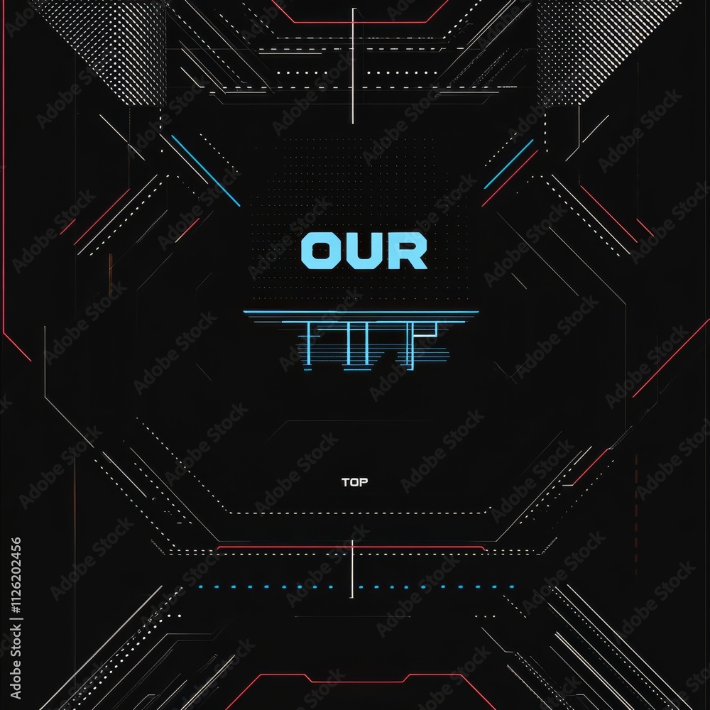 Poster high-tech grid: a visually stunning, vector graphic with glowing lines, dots, and geometric patterns