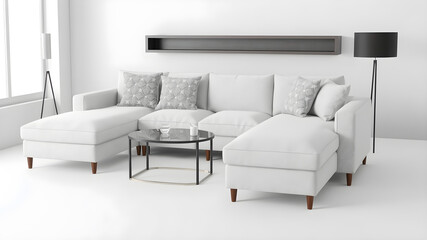 Elevate your interior design projects with our collection of high-quality 3D realistic sofa set images. Perfect for showcasing furniture and home decor.