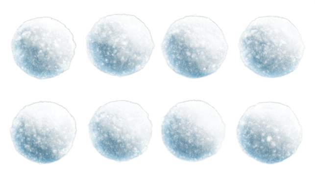 White snowballs on a transparent background.