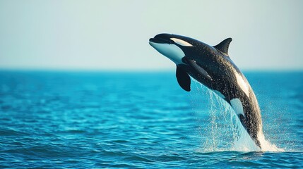 Obraz premium Orca Leaping Out of the Water