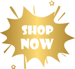 Golden shop now starburst button
