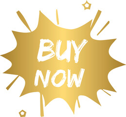 Golden buy now starburst button