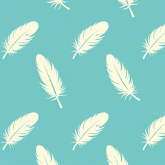 Naklejka premium Feathers seamless pattern. Vector backgrond. 
