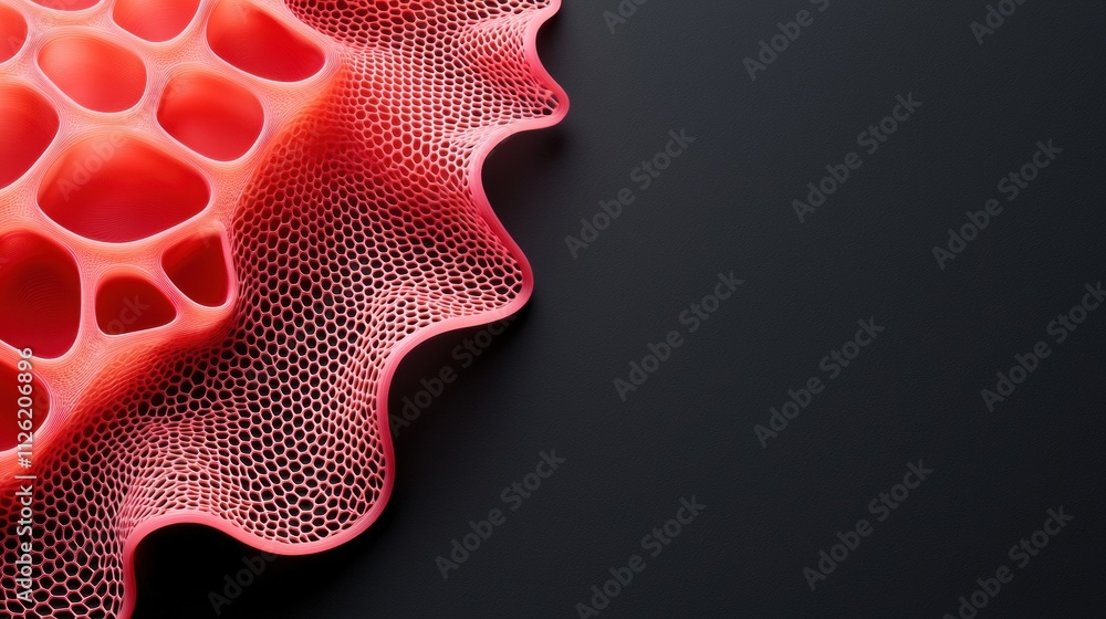 Poster abstract hexagonal structure with gradient background digital art