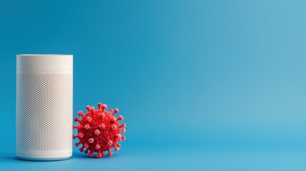 Health awareness minimalist air purifier and covid-19 concept