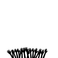 Obraz premium Raised Hand Silhouette