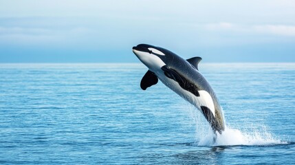 Fototapeta premium Orca Leaping from the Ocean