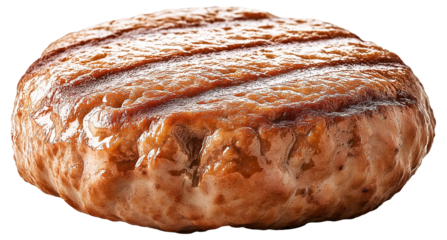 PNG Close-up of a grilled hamburger patty