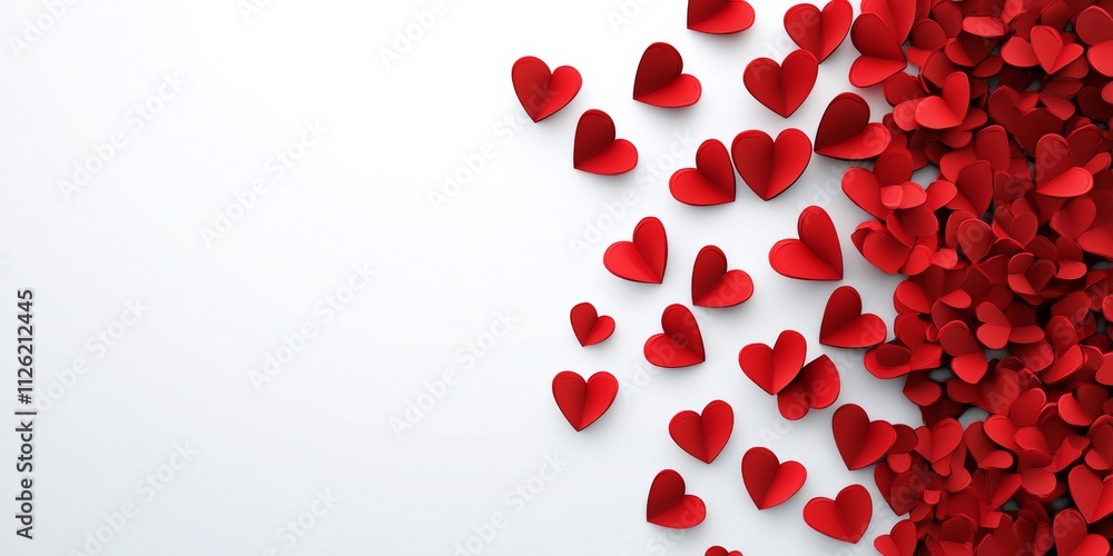 Aufkleber white background with a red heart pattern. the heart pattern is made up of many small red hearts