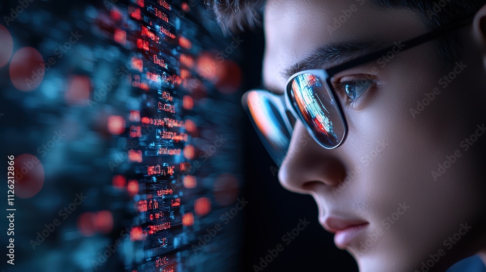 Poster a futuristic threat detection dashboard with holographic projections of global cyber threats, provid