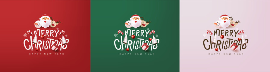 Merry Christmas header text banner with festive decoration
