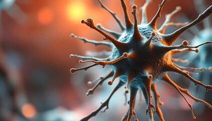 A complex network of glowing neurons with intricate connections