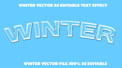 winter 3d Editable Text Effect luxury, element word, cool, font, new 