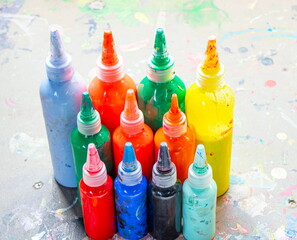 Watercolors in bottles