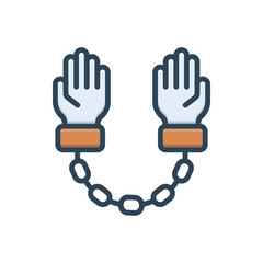 Color illustration icon for crime