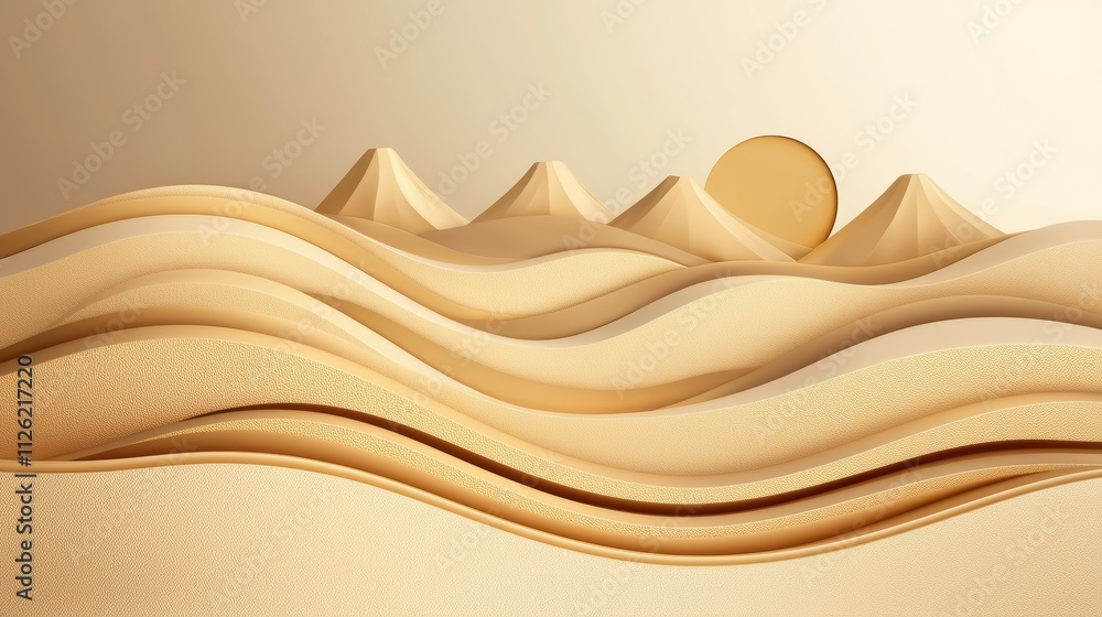 Poster abstract minimalist gold background with a gradient effect and a subtle texture, suitable for luxury