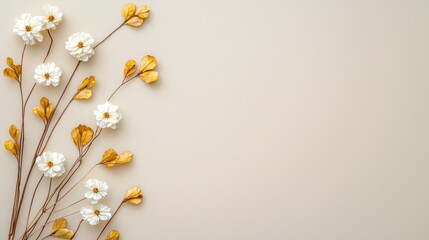 Fototapeta premium Minimalist gold background with a delicate gold frame, creating a sense of elegance and sophistication for invitations or announcements.