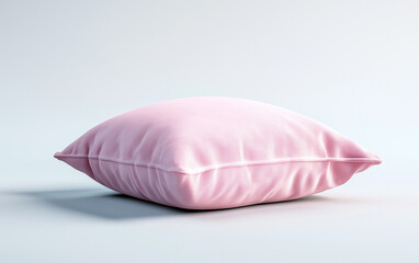 Elegant 3D Render of a Soft Pink Pillow - Minimalistic Design and Comfort Highlighted on Neutral Background