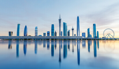 Skyline of Landmark Buildings in the Greater Bay Area of Guangdong Province, China © Mulin