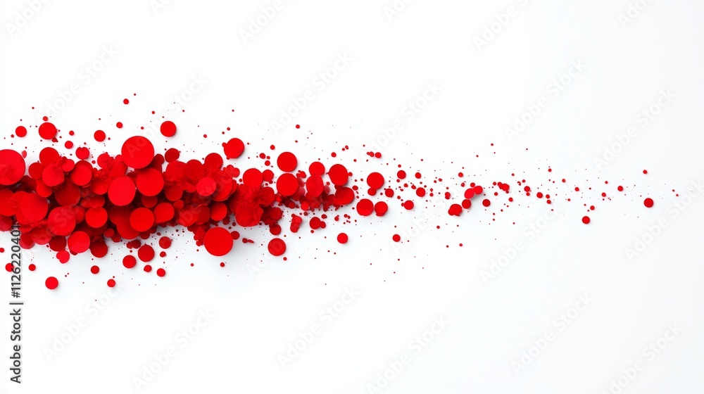 Poster red line with red dots on it. the line is red and white, and it is a line of some sort, possibly a b