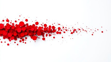 Red line with red dots on it. The line is red and white, and it is a line of some sort, possibly a border or a divider